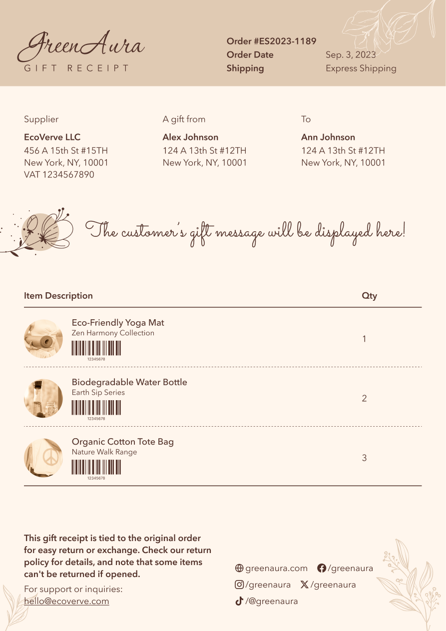 Nectar - Gift Receipt